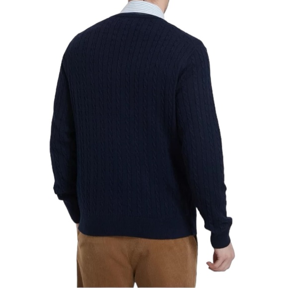 Navy Blue Chaps Crew Neck Knitted Sweater (M) - Picture 2 of 8